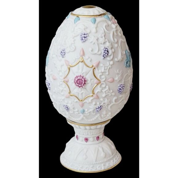 Vintage Lenox The Chrysanthemum Blossom Egg On Pedestal 1993 Original Box Easter - Picture 6 of 14